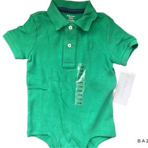 Ralph Lauren Green Polo Onesie 12M